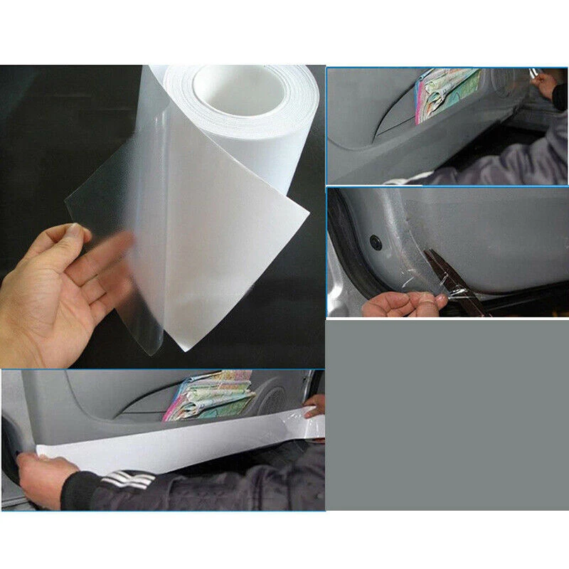 Decals Vinyl Film Anti Scratch Protector Door Sticker Sill Vehicle Paint Paper Vinyl Film Sheet Transparent Set
