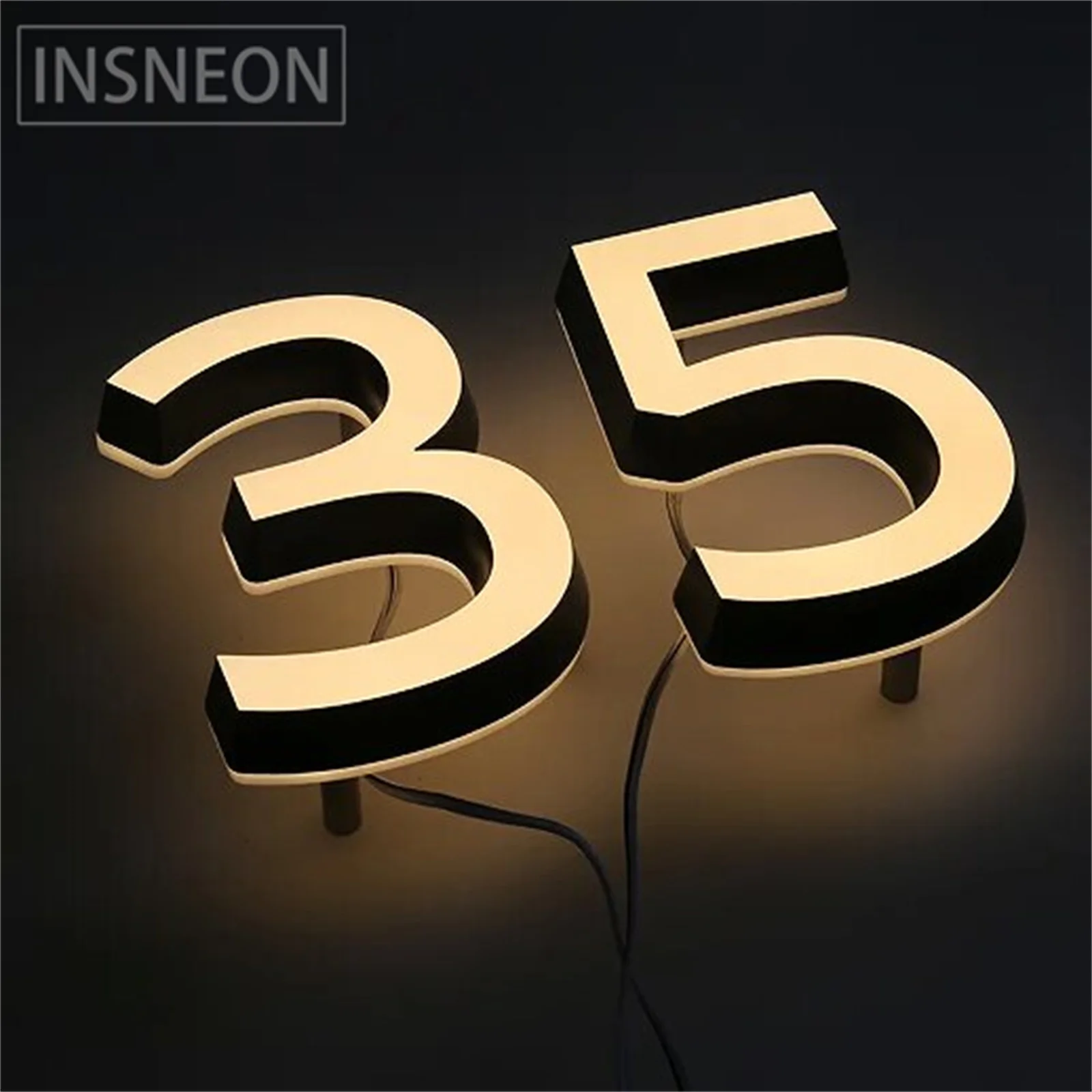 LED Double-sided Illuminated Number Plate Anti-aging Outdoor Acrylic House Number 3D Light Letter Door Sign