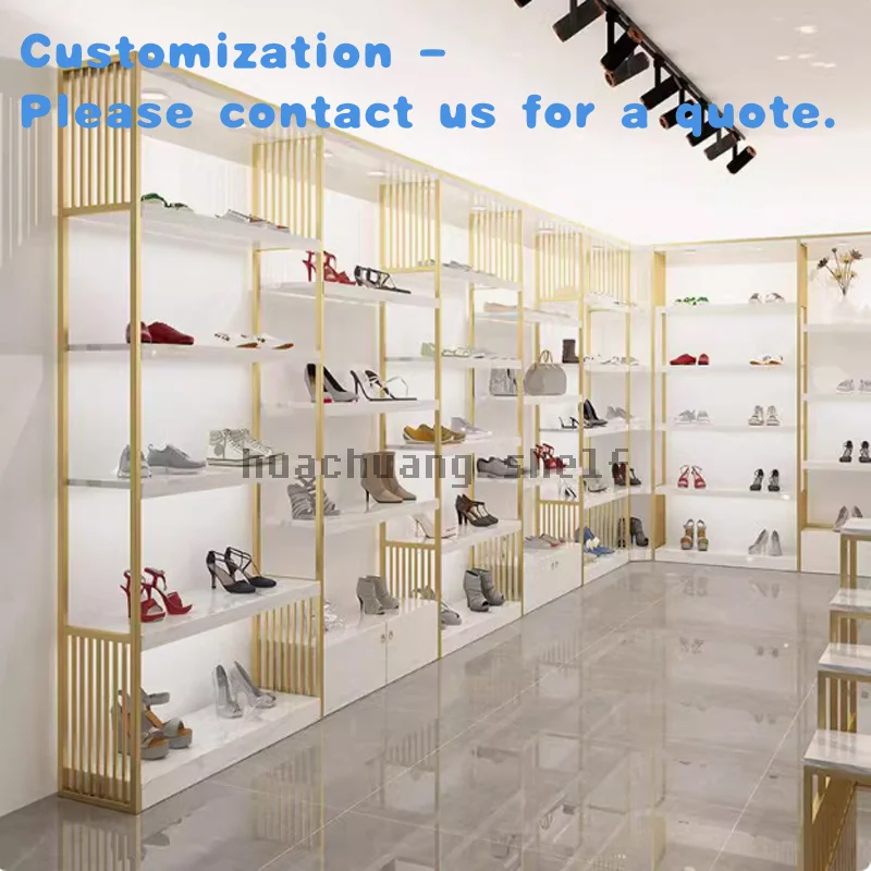 

custom.High-end Boutique Lady Bag Store showcase Shelf Display Customized Metal Women Shoes Retail Shop Display Stand Promotion
