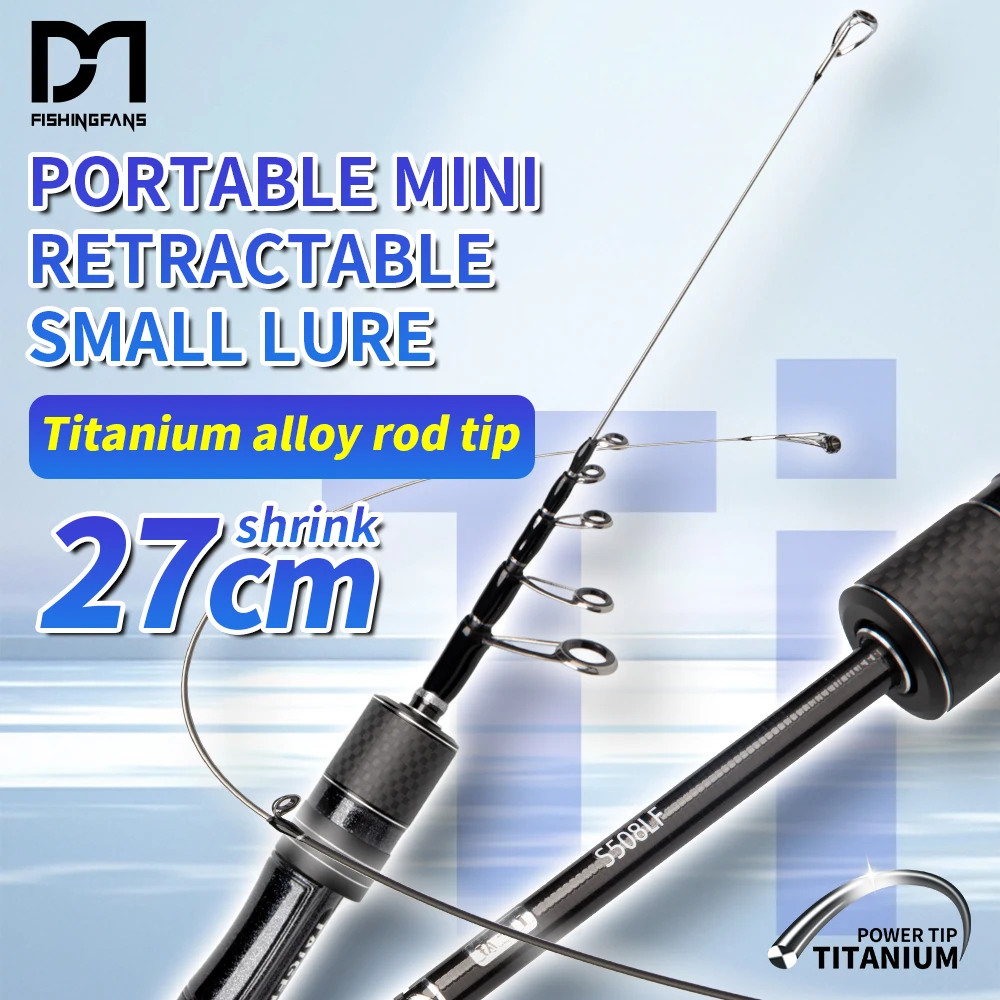 FISHINGFANS LIGHT Telescopic Lure Rod Travel Rod Carbon Handle Titanium tip Fishing Rod L Portable Fishing Rod