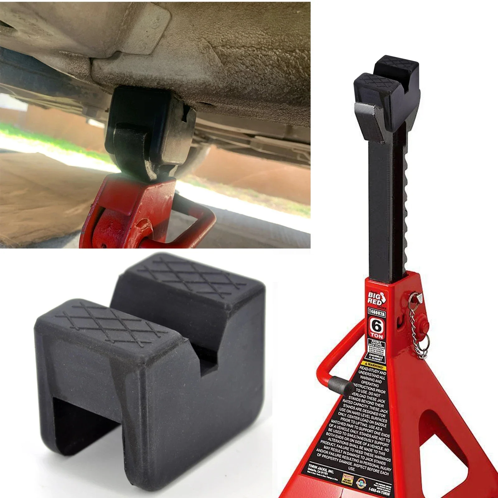 1pcCar Slotted Lift Jack Stand Rubber Pads Floor Adapters Frame Rail Pinch Lifting Universal Repair Tools for VW Toyota Nissan F