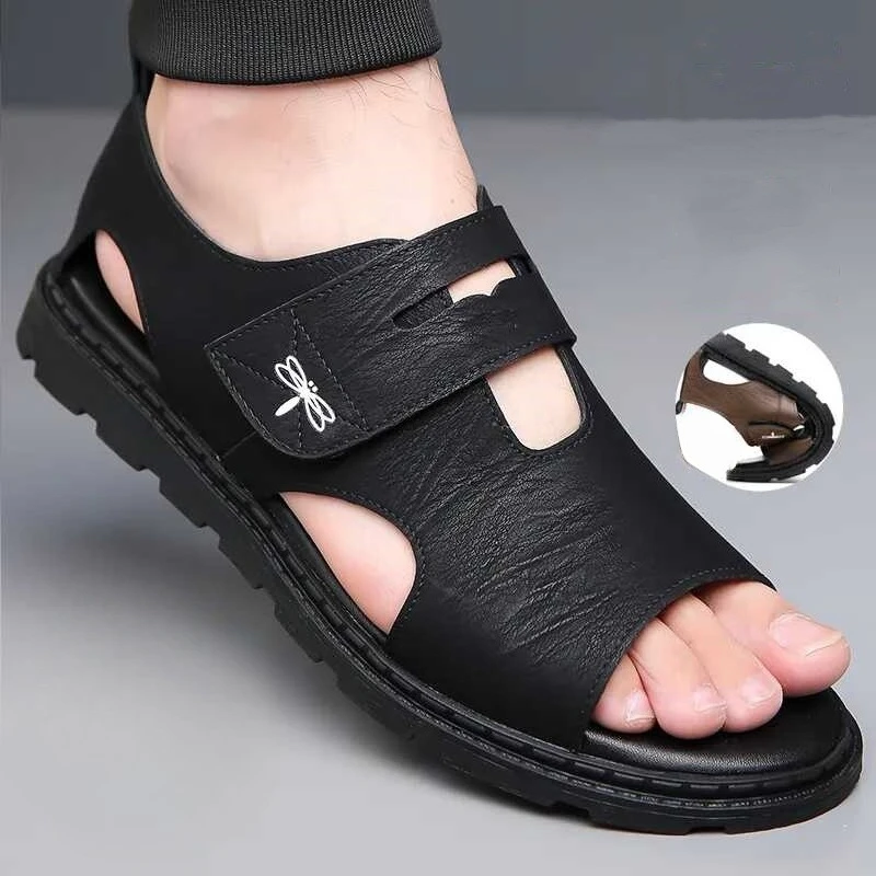 New Men's Sandals Fashion Brand Roman Sandals for Men Soft Bottom Comfortable Beach Shoes High Quality Leather Men Casual Shoes