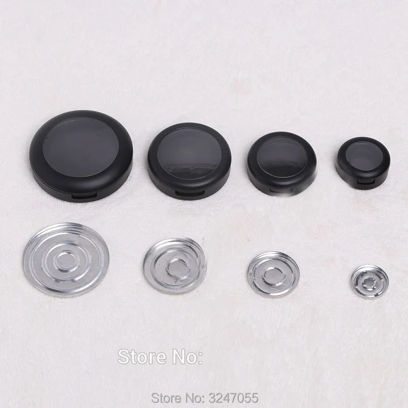 30pcs/lot 36mm Black Empty Plastic Eyeshadow Powder Compact, 44mm Elegant High Class Blusher Container, Professional Makeup Tool