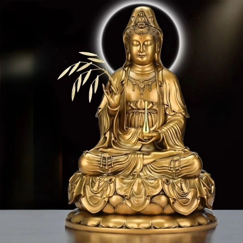 

Putuo Mountain Lotus Guanyin Ornament Like Home Living Room Entrance Decoration Buddha Hall Supplies Crafts