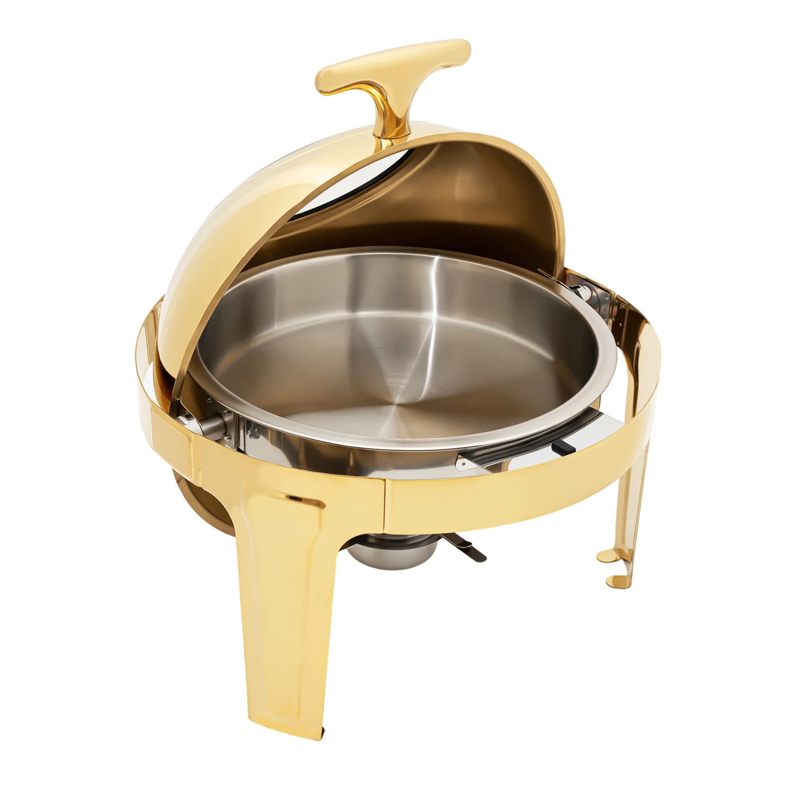 Stainless Steel Chafing Dish Set with Clear Lid and Fuel Holder – Keeps Food Warm for Catering and Parties