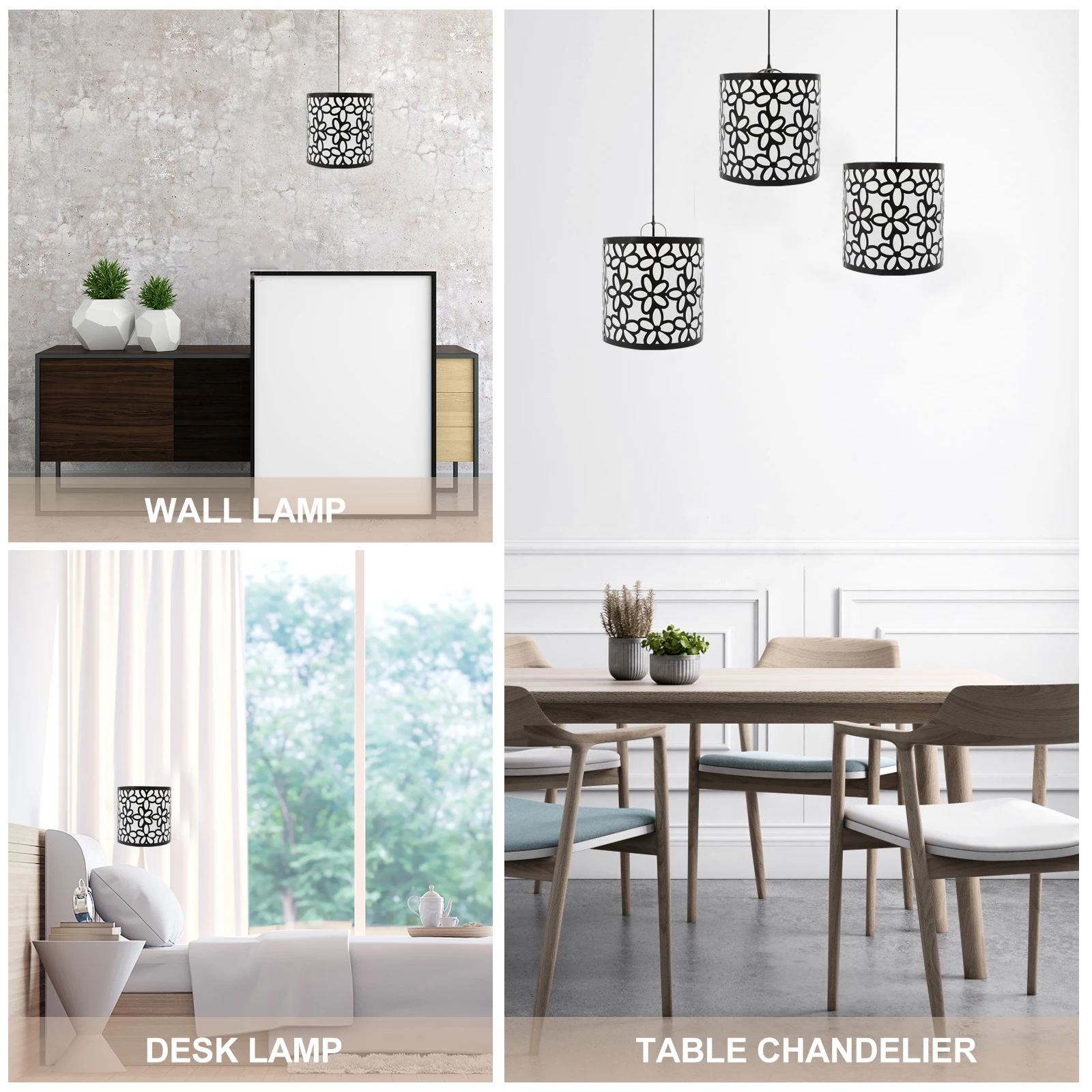 

Iron Lamp Cover Metal Light Shade Industrial Vintage Drum Lampshade for Table Pendant Wall Decor Home Bedroom Study