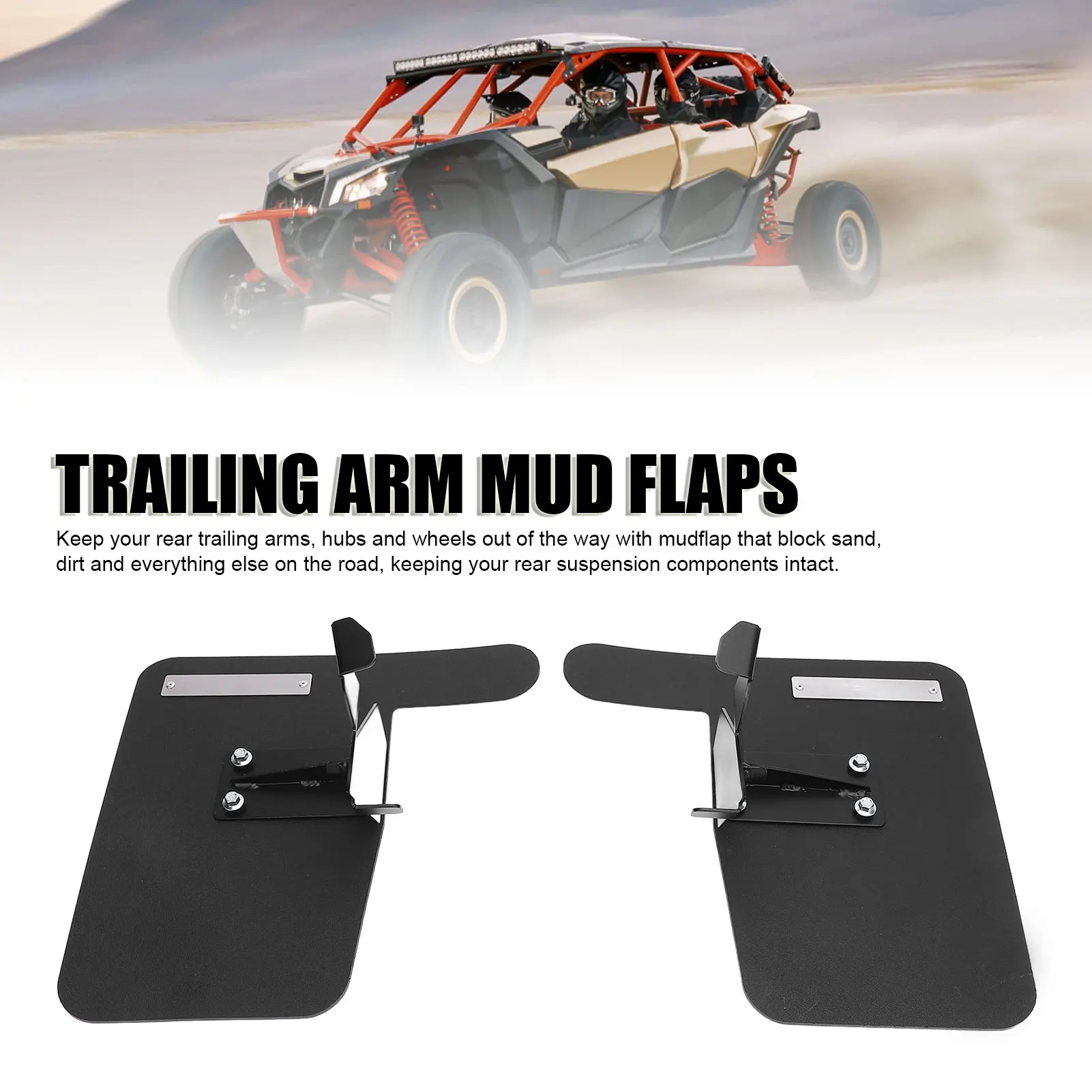 

Rear Trailing Arm Guard Trailing Arm Mud Flap 7in X 10 7/8in Rugged HDPE Rear Trail Arm Mud Guard For Maverick X3 2017 and After