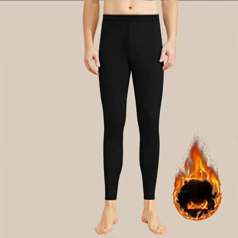 

Men's Thermal Pants Plus Size Slim-Fit Base Layer Pants Autumn Winter Trouser Fleece-Lined Warm Bottoms Warm Leggings Long Johns