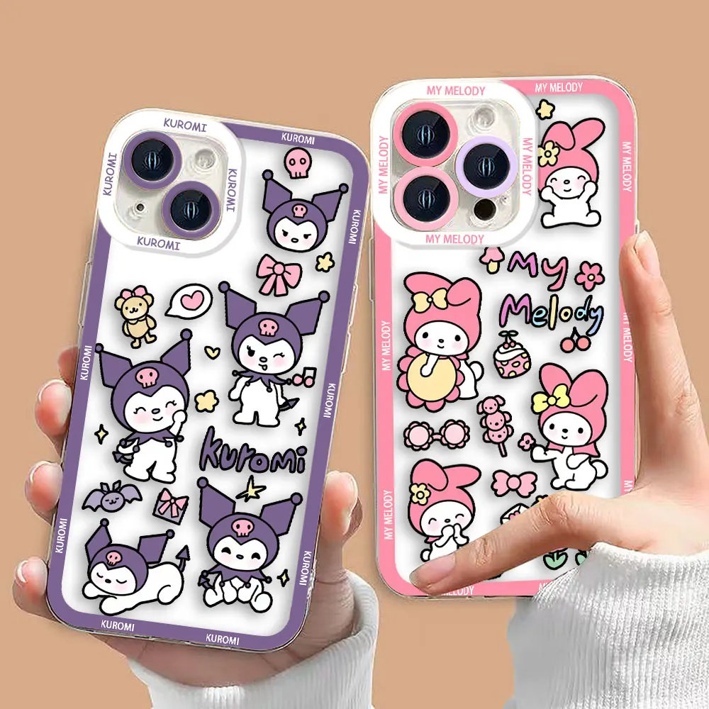 

Kuromi My Melody Cover Clear Phone Case For Xiaomi Redmi Note 12 12S 11 11T 11S 10 9 10S 9S 9T 8 Pro Max Plus Case Funda Shell