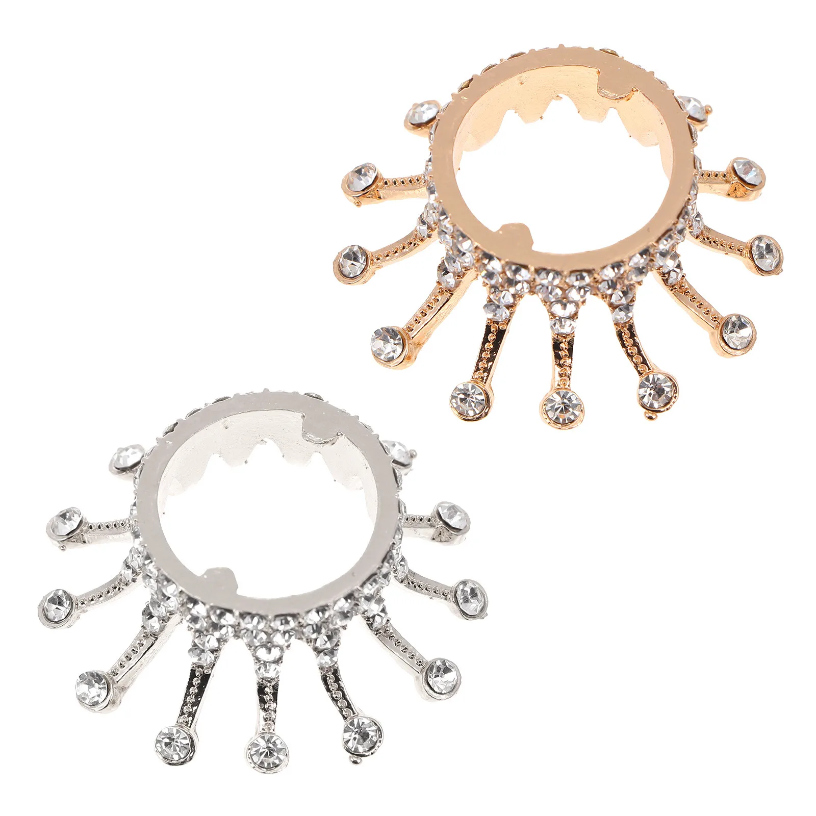 

2pcs Retro Crown Pen Holder Nail Art Plate Thick Manicure Accessory Jewelry Storage Rack Crystal Glass Diy Gift Nail