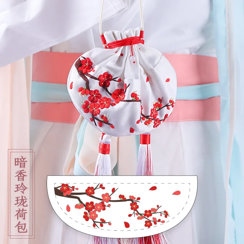 

Plum Blossom Diy Embroidery Sachet Cross-stitch Stitch Protective Talisman Sachets Antique Ancient Hanfu Pendant