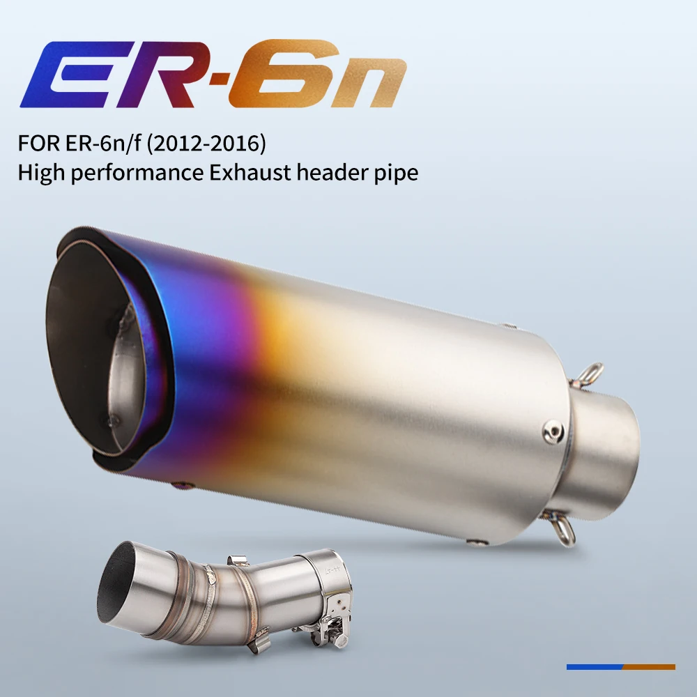 

ER6N 51mm 60mm Motorcycle Exhaust Muffler Pipe GP Racing Slip-on Exhaust Stainless Steel With DB Killer