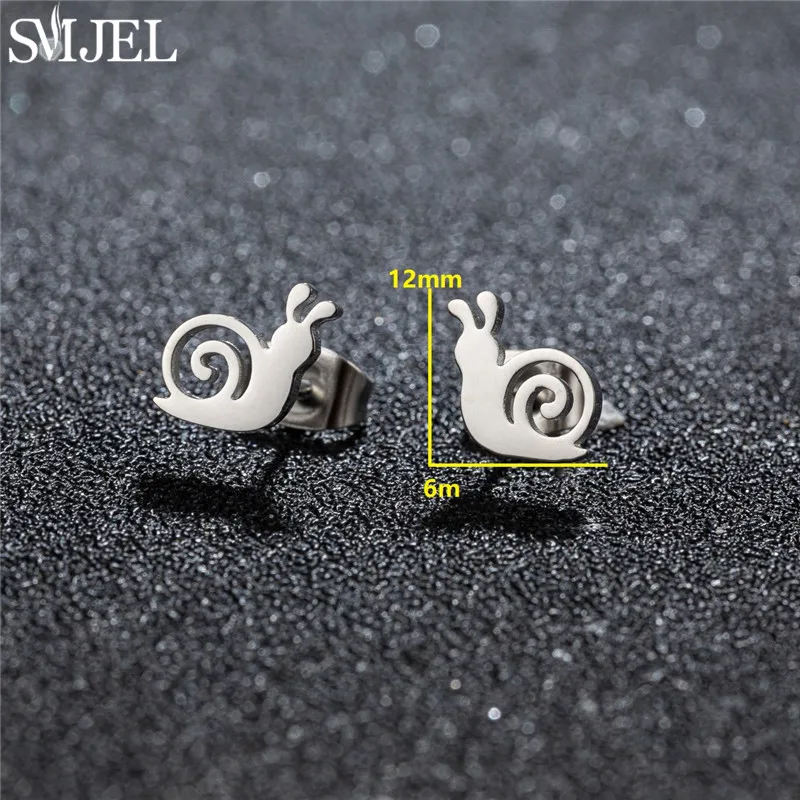 Multiple Animal Stainless Steel Earings Fashion Jewelry Minimalist Snail Owl Fox Dinosaur Stud Earrings Boucle D'Oreille Femme view 4