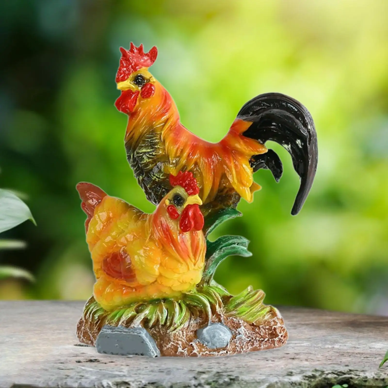 

Фигурка курицы, украшение, статуя петуха, статуя животного для двора, художественный стол, ремесленный декор, открытый сад, микропейзаж