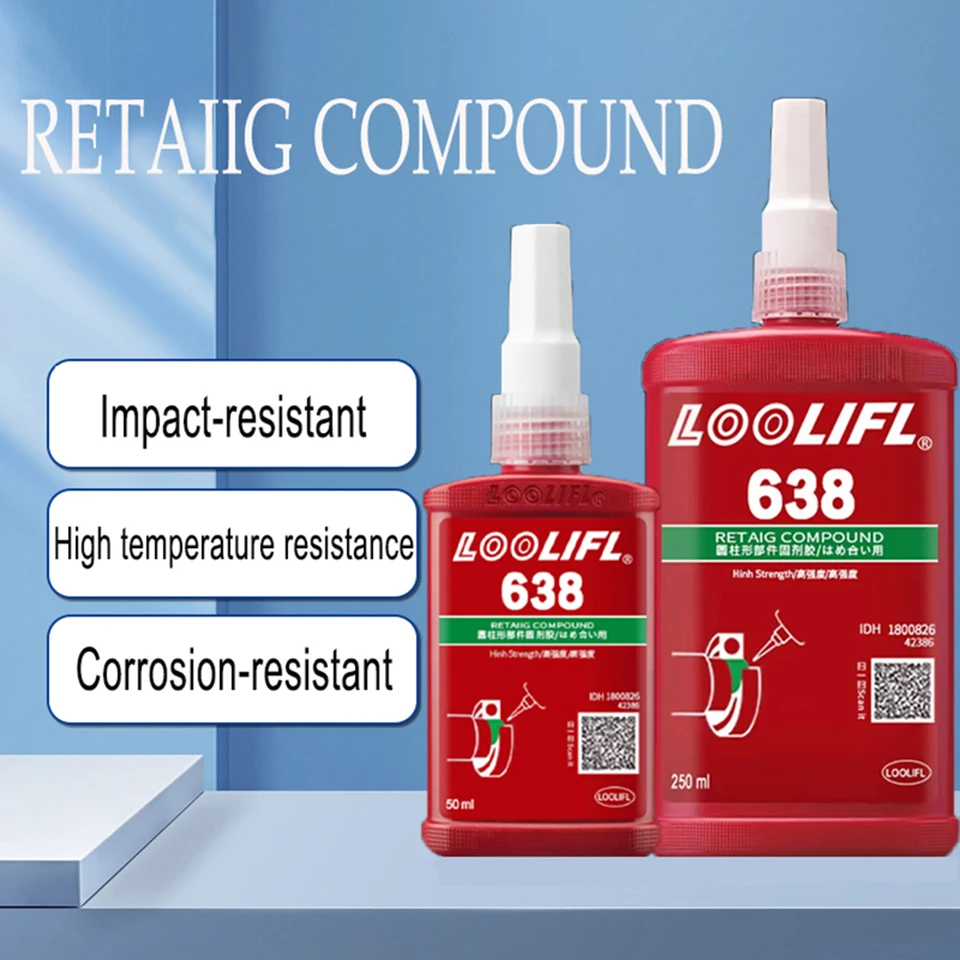 

Loctite 638 High Strength Bearing Adhesive Cylindrical Glue Anaerobic Retaining Compound for Mechanical Repair And Maintenance