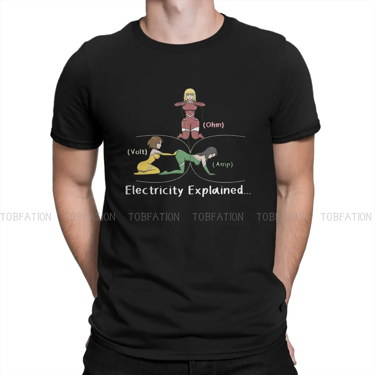 Explained Electrician Engineer Physics Science  Electrical Engineering Electricity Tshirt Top Cotton O-Neck Men\'s Tops T shirt