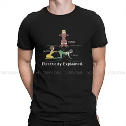 Explained Electrician Engineer Physics Science  Electrical Engineering Electricity Tshirt Top Cotton O-Neck Men's Tops T shirt