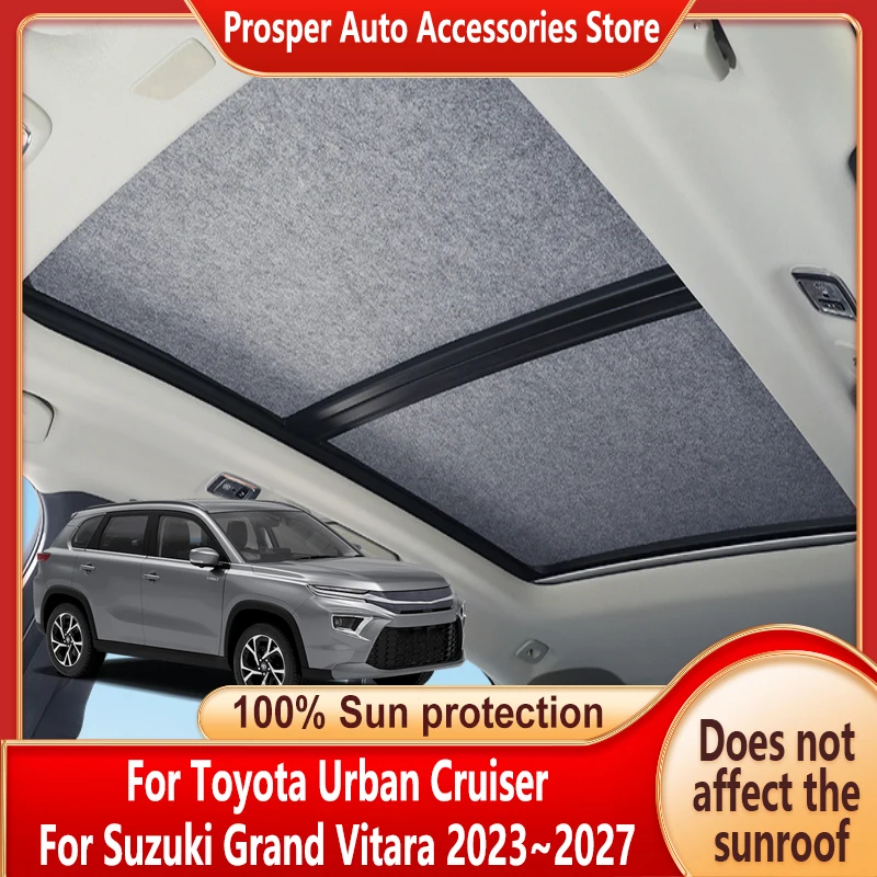 Panoramic Sunroof Insulation Roof Visor For Toyota Urban Cruiser 2023~2027 26 Protection Adsorption Sky Curtain Sunshade Anti-UV
