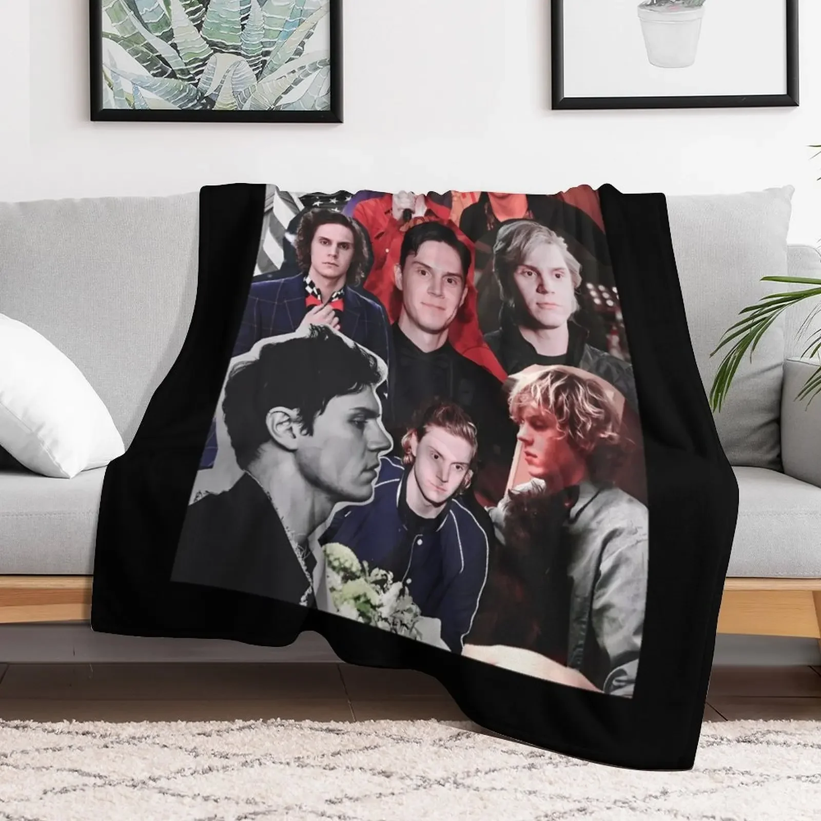 Evan Collage Throw Blanket Soft Plush Blanket as Housewarming Gift