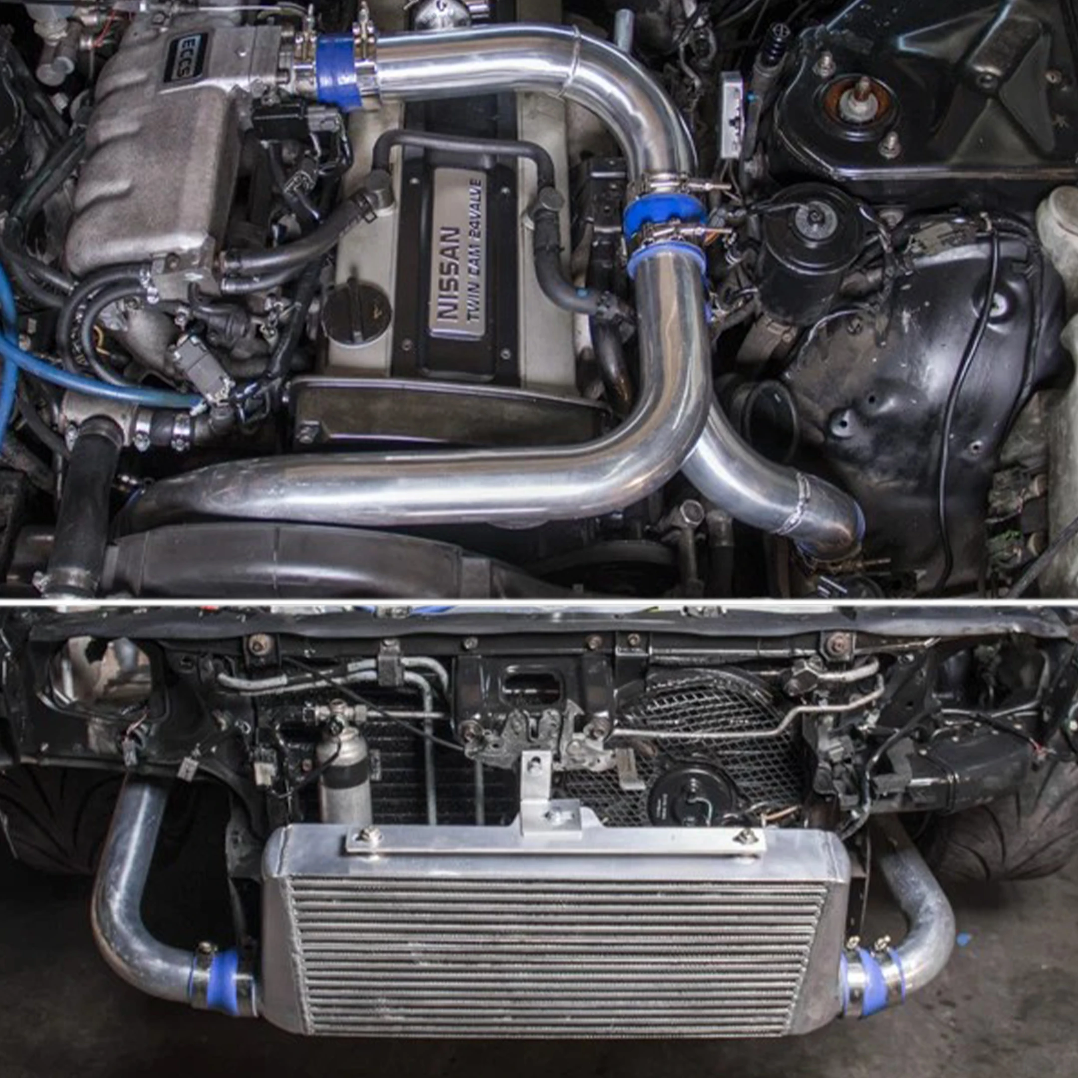 500mm Aluminum Turbo Intake Pipe for Intercooler Charge DIY Build 51/57/63/70/76mm 0/45/90 Degree Universal Intercooler Tube