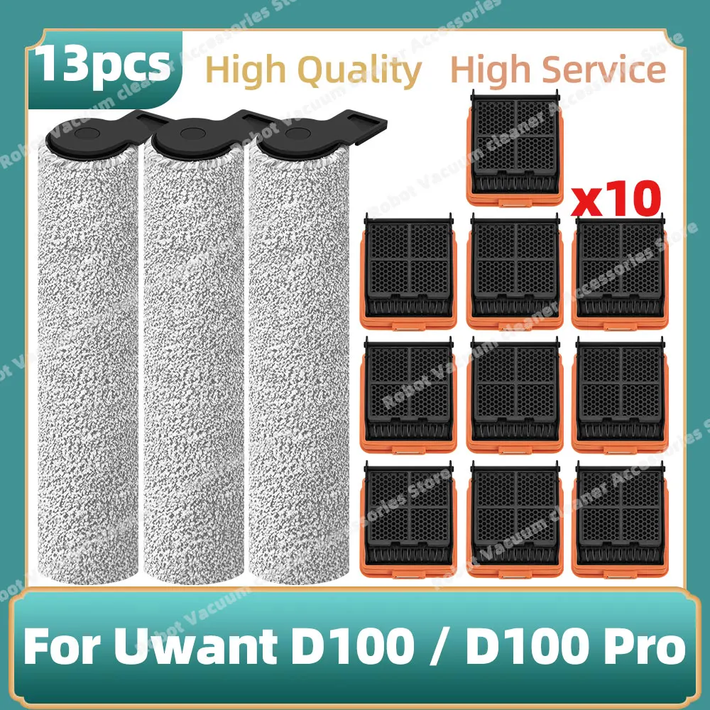 Compatible con UWANT D100 / D100 PRO / D500 / D500 PRO Piezas de repuesto para aspiradora Cepillo rodillo, Filtro HEPA, Kits de accesorios
