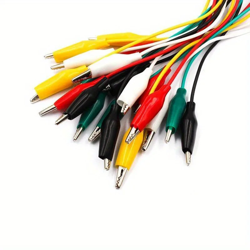10pcs Alligator Clips Electrical 5 Colors Test Leads Crocodile Jumper Wires Cable With Alligator Clips For Electrical Testing