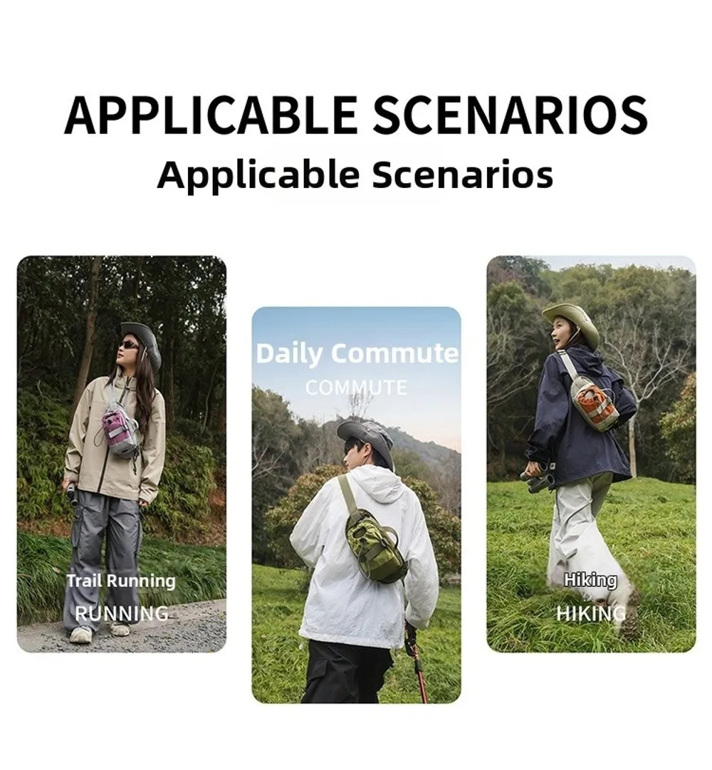 Koreanische Outdoor-Umhängetasche Minimalistisches Design Wasserdichte Unisex-Gürteltasche mit Wasserkocherfach 6 Farben Camping-Schultertasche – Detail 2