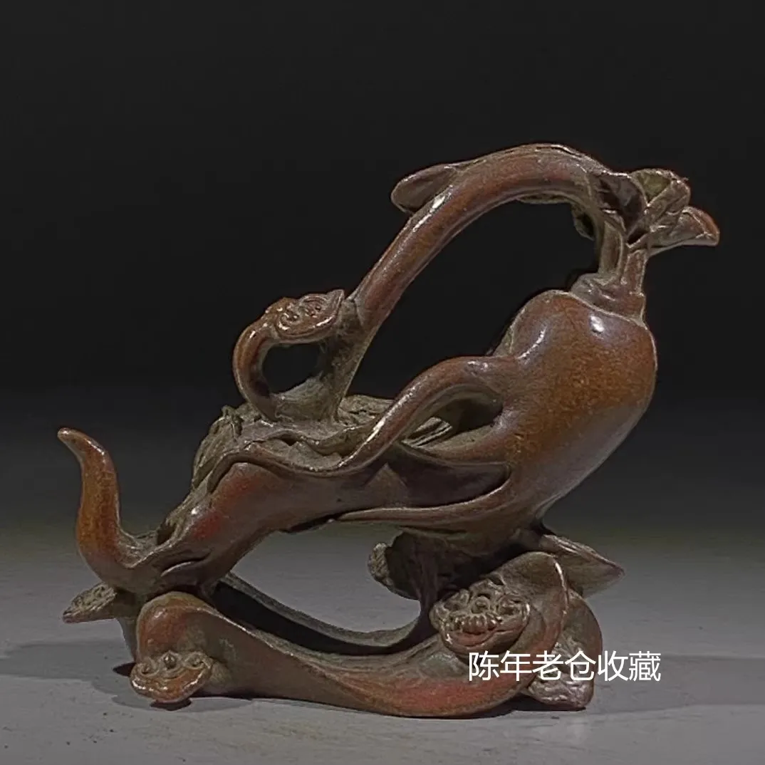 Solid Brass Ginseng Ruyi Statue Ornament Pure Copper Birthday Gift Blessing Longevity Model Statue