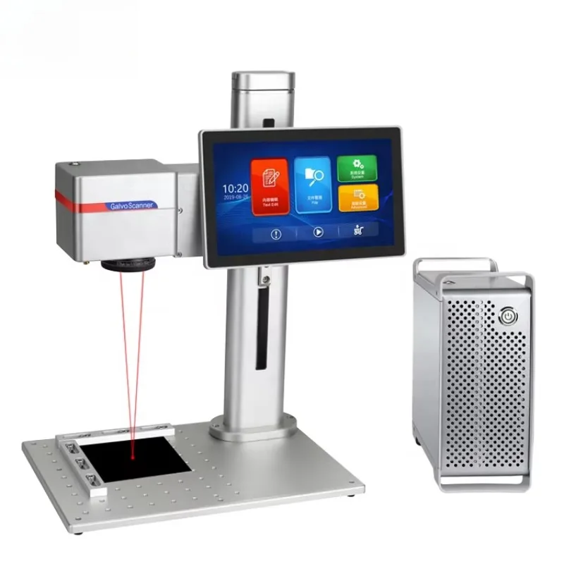 Static 20W Desktop Fiber Laser Engraver Automatic Marking Machine Stainless Steel Nameplate Plastic Bag Aluminum And Metal Parts