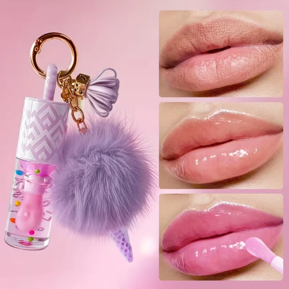Fluffy Waffle Cone Lip Oil - Nawilżający balsam do ust z połyskiem, nieklejący się, nawilżający usta dla każdego rodzaju skóry, pielęgnacja ust
