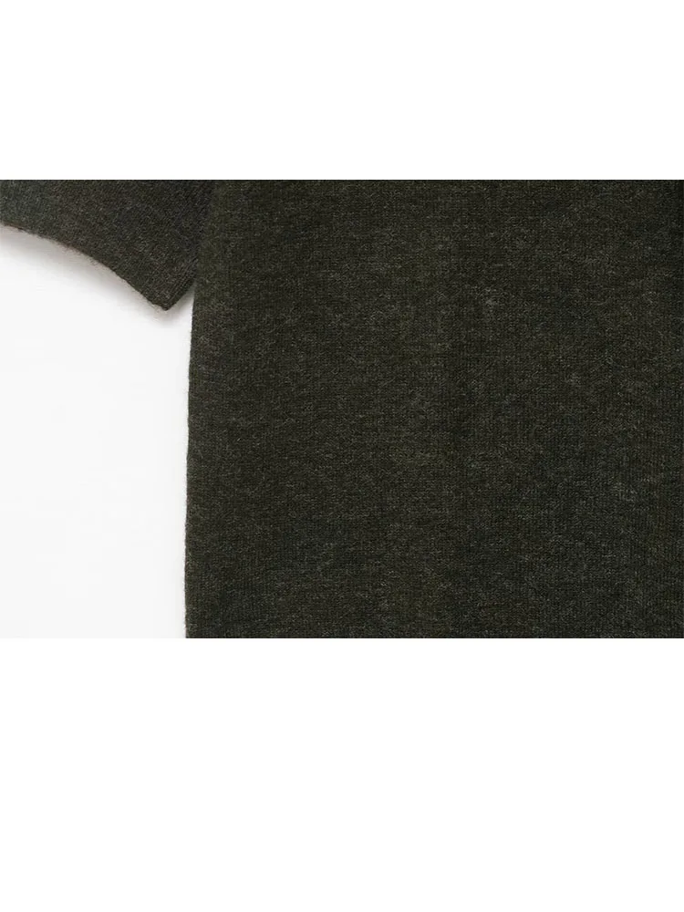 Hh mulher início da primavera moda doce arco decoração mangas curtas cor sólida pulôver de malha topo feminino casual blusa de deslocamento