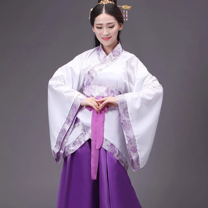 Chinese silk robe Costume Girls Women Kimono China Traditional Vintage Ethnic antique dress Dance Costume cosplay Hanfu set