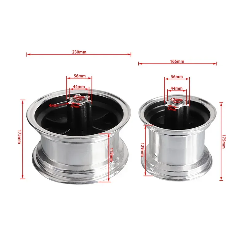 1pcs 6-inch 8-inch aluminum front hub rim suitable for electric vehicles, three-wheeled scooters, Chinese Harley wheel hubs