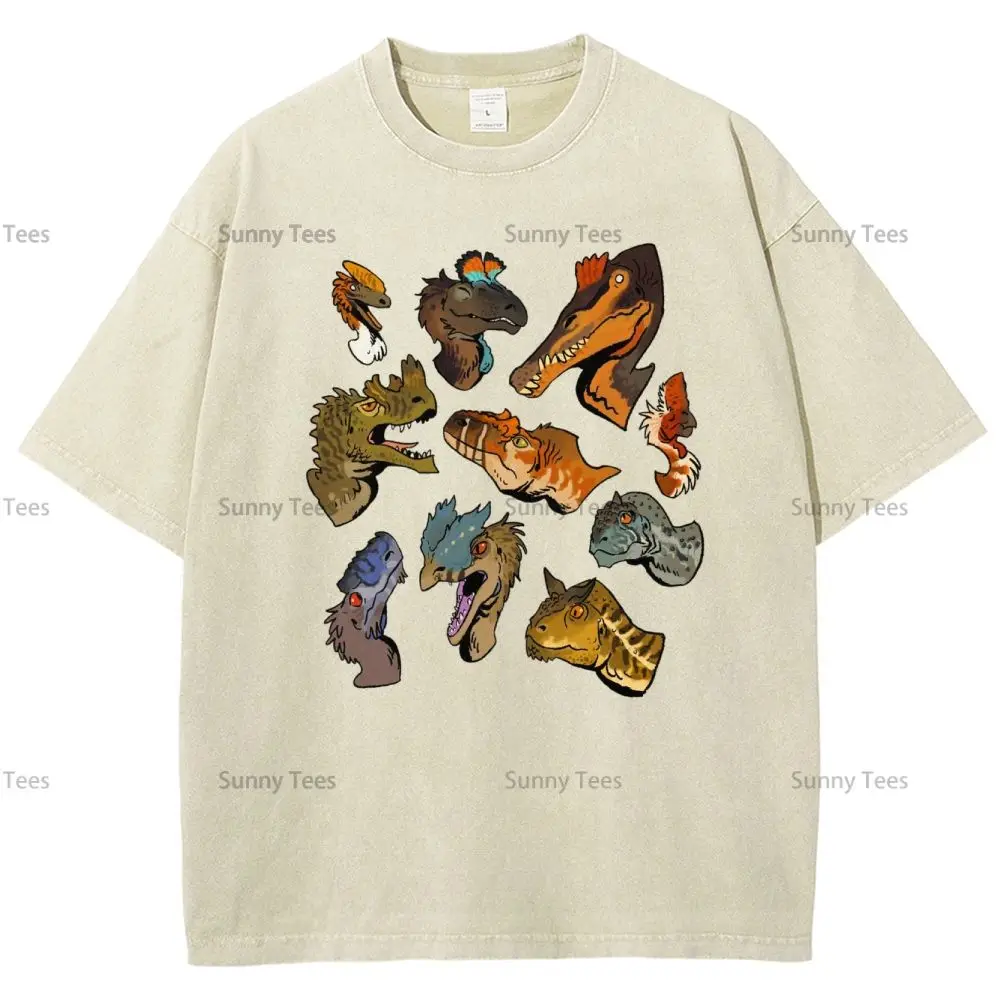 

Y2k Style Oversized T-Shirt Summer Women's Top Cotton Oversized Cartoon Dinosaur Family Print T-Shirt High Quality Streetwear
