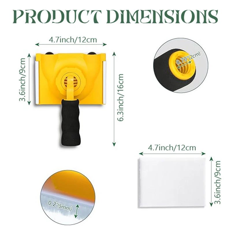 New 1 Set Edge Painting Tool Paint Edge Trimmer Replace Pads Corner Walls & Ceilings Pad Painter Paint Pad Applicator