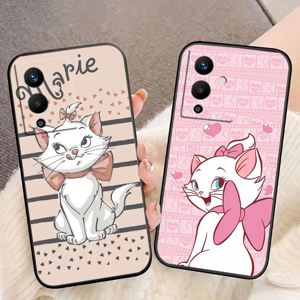 

Disney Bow Marie Cute Cat Phone Case For Infinix TECNO POP SPARK GO SMART 5 6 7 8 9 CAMON 15 16 17 20 20C 30C Pro Case Funda