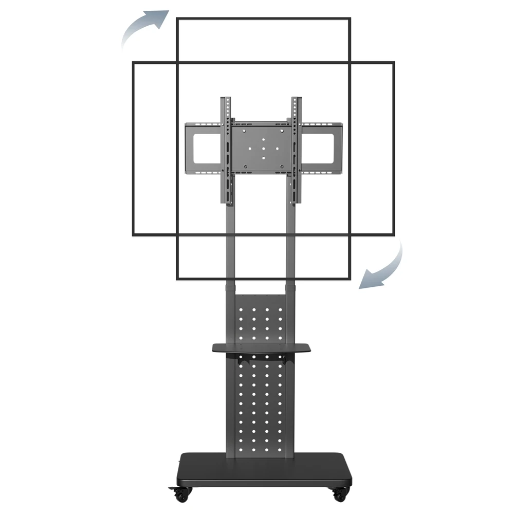 Horizontal and Vertical TV Racks Can Be Hung, Suitable for 32-65-Inch/LED LCD TV Monitors, Floor Rolling TV Racks, Height-Adjustable Maximum Support VESA600x400mm, Load-Bearing up to 110 Pounds