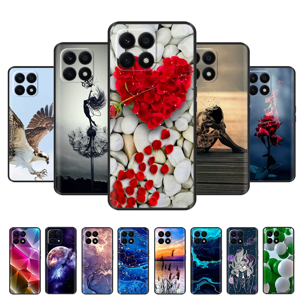 For Honor X8a 4G Case honorX8a Cover Silicone Black Protector Soft TPU Coque for Huawei Honor X8A HonorX8a CRT-LX1 6.7 Capas