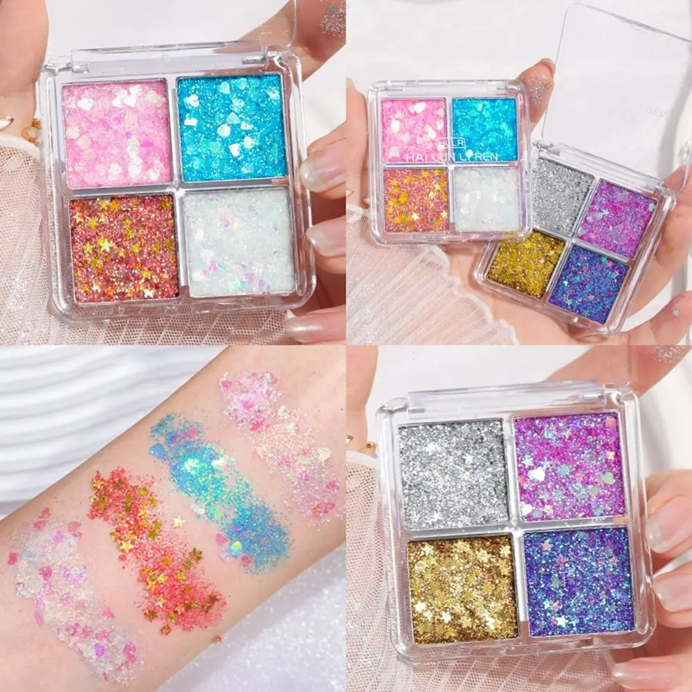 Multi-color Glitter Eyeshadow Palette Glitter Sequins Sequins Glitter Eyeshadow High Gloss Pearlescent Eye Makeup