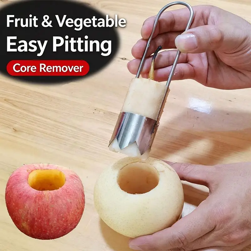 Stainless Steel Corers Portable Core Remover Fruit and Vegetable Core Extractor Kitchen Tools for Pitting Chili Peppers Melons