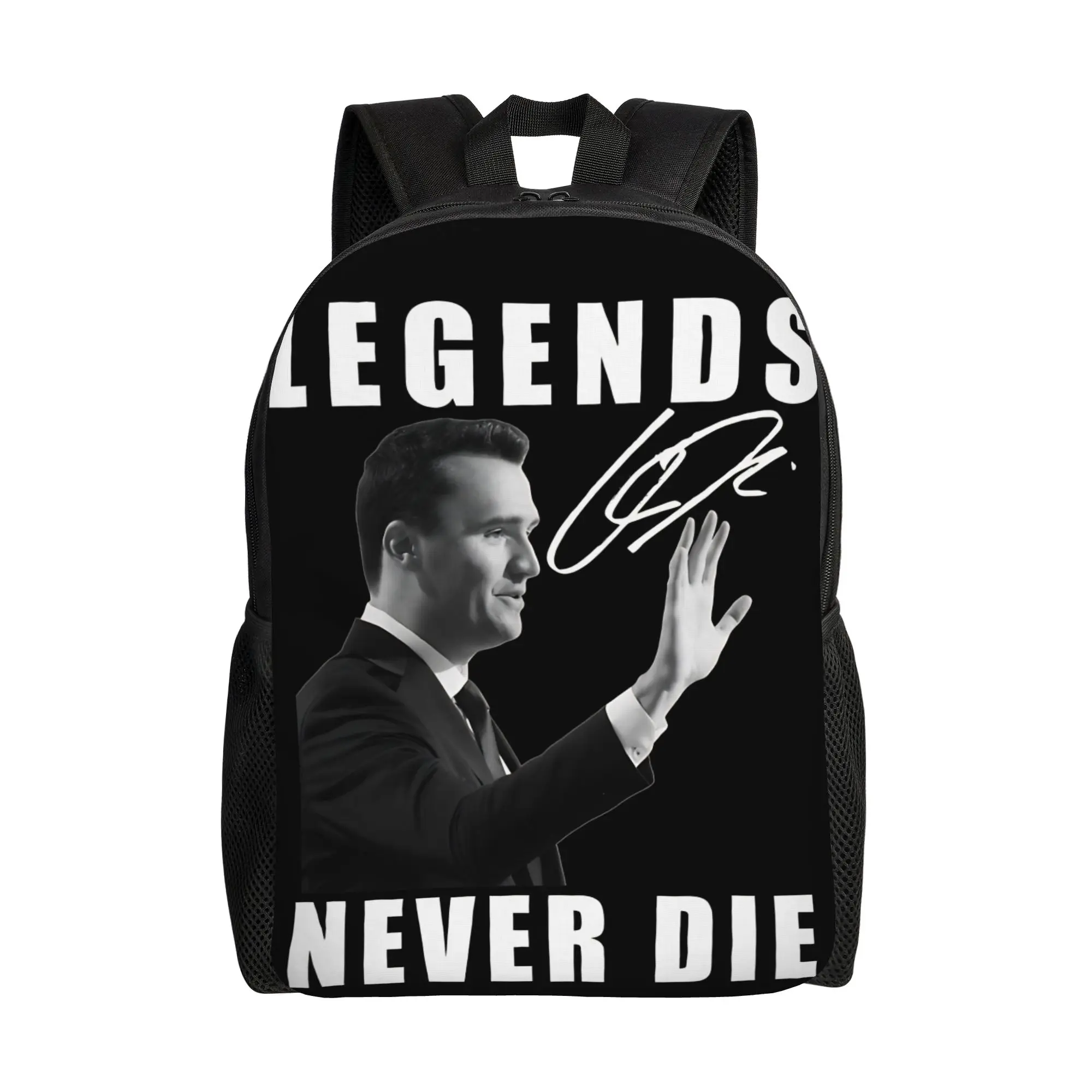 Legends Never Die Charlie Kirk Signature Backpack Breathable Backpacks Polyester Cool School Bags Travel High Quality Rucksack