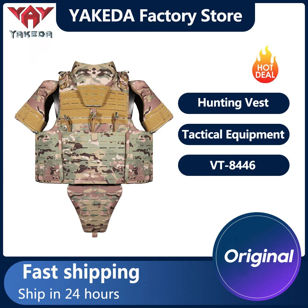 

YAKEDA Hunting Vest Wear-resistant Fully Protective Tactical Vest Breathable Camping CS Training Clothing Equipment Outdoor Vest