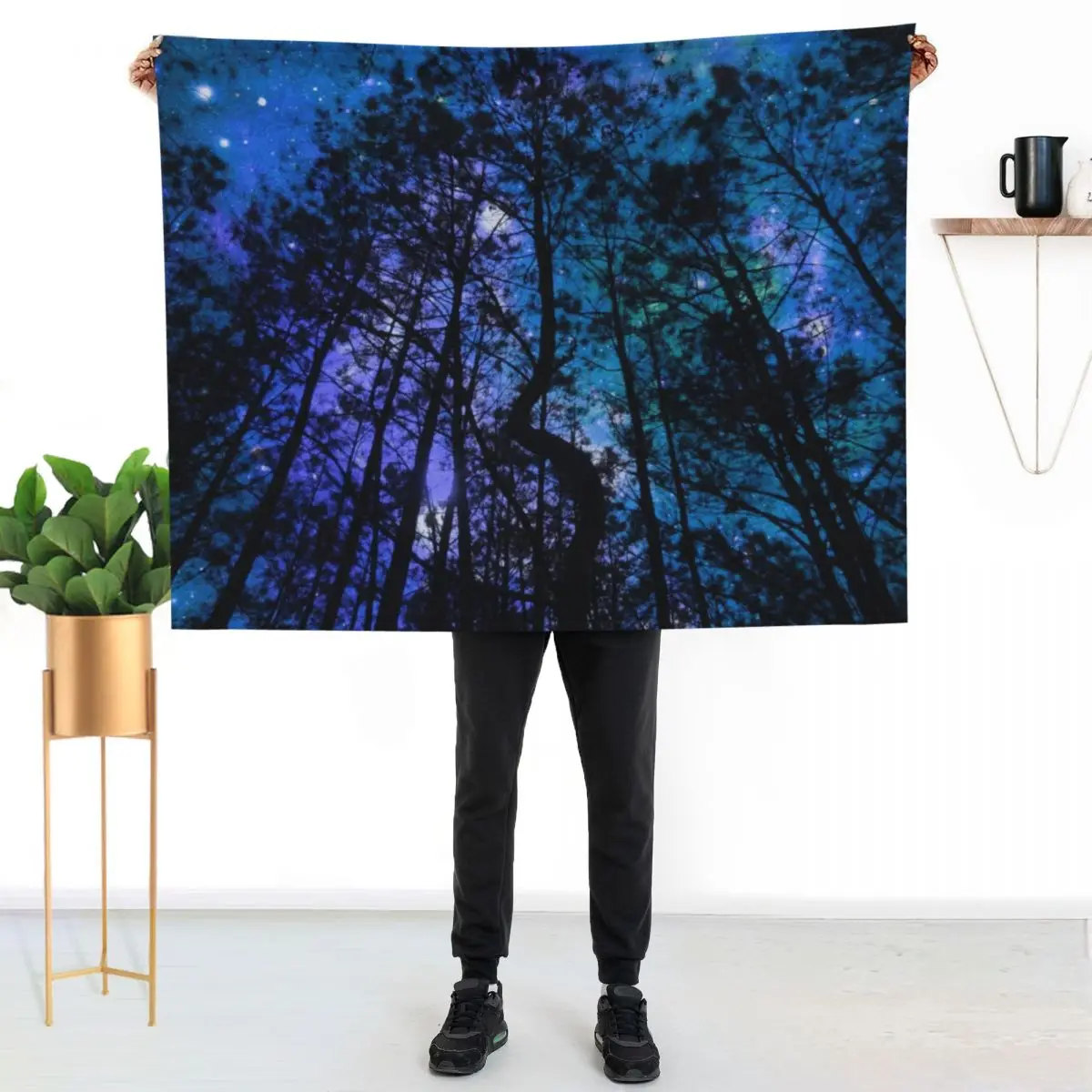 Teal Blue Purple Twisted Forest Throw Blanket Soft Big Hairys Heavy valentine gift ideas Custom Sofa Quilt Blankets