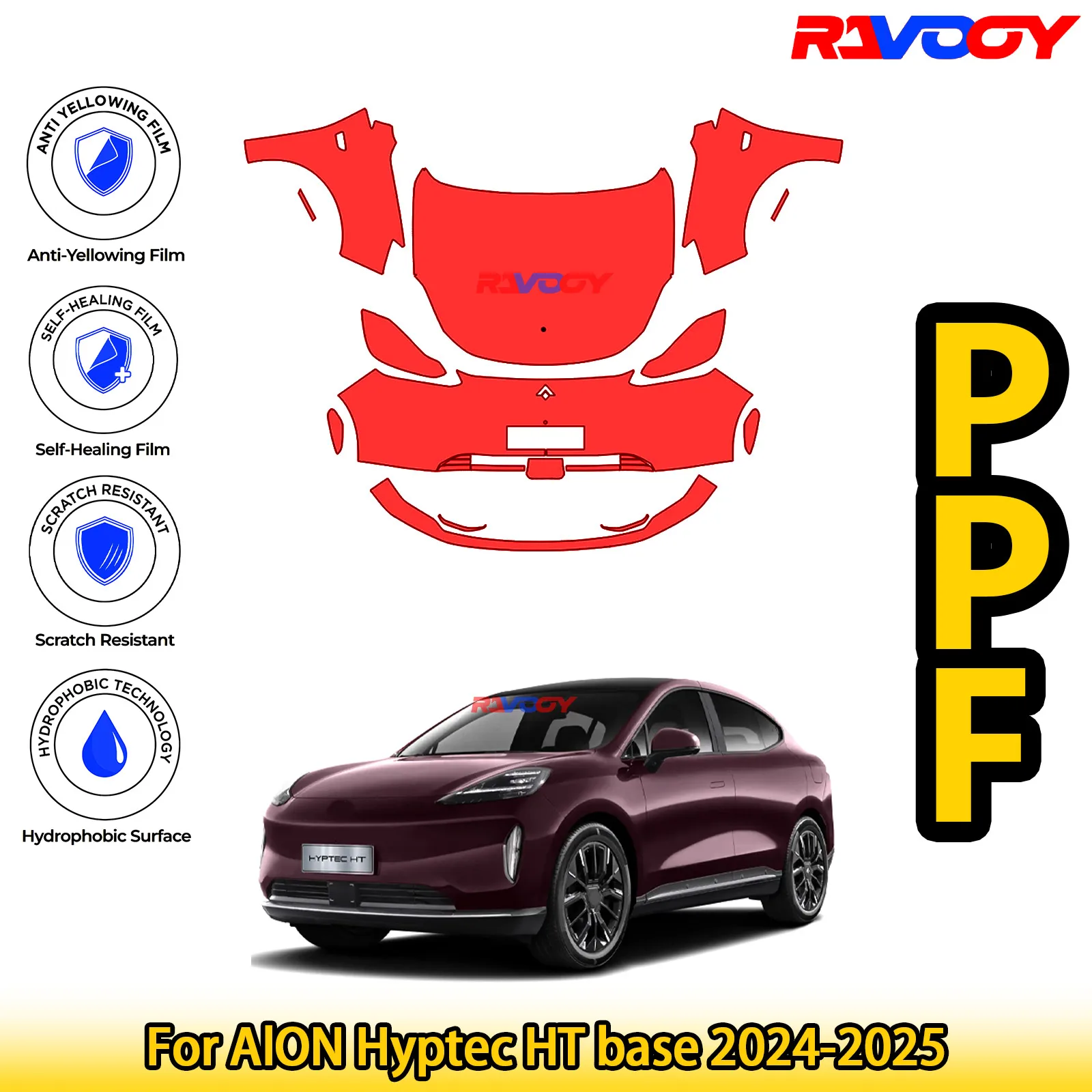 

Для AlON Hyptec HT base 2024-2025 глянцевая матовая черная предварительно вырезанная передняя PPF комплект защитная пленка для краски