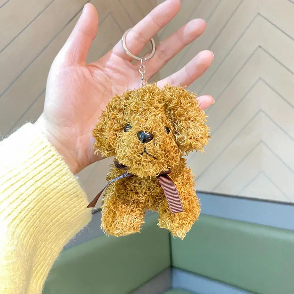Soft Plush Puppy Keychain Cute Cartoon Dog Keychain Plush Stuffed Toy for Backpacks Bags Fun Dog Doll for Girls for Purses