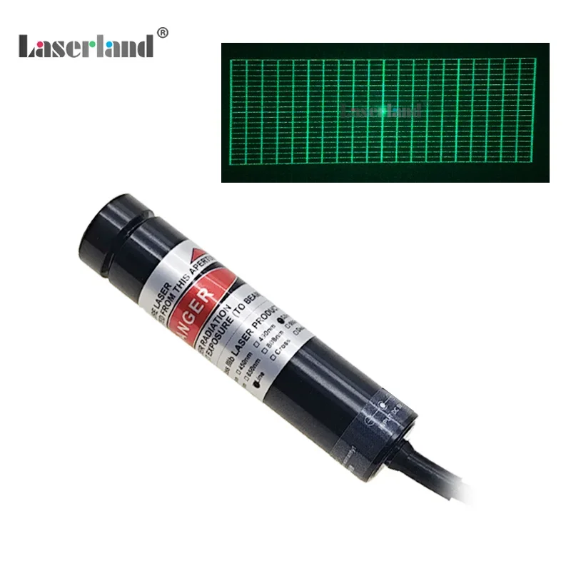 16mm 20*20 Rectangular Grid 520nm Green DOE Diffraction Grating Laser Module