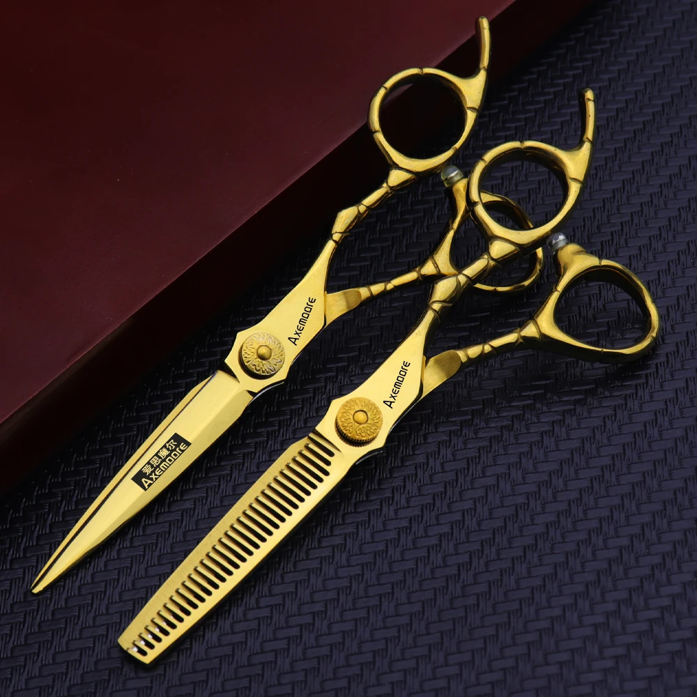 6-Inch Hair Clippers, Flat Scissors, Bangs, Teeth Scissors, Thinning Hair Clippers, Golden Scissors, Household Set