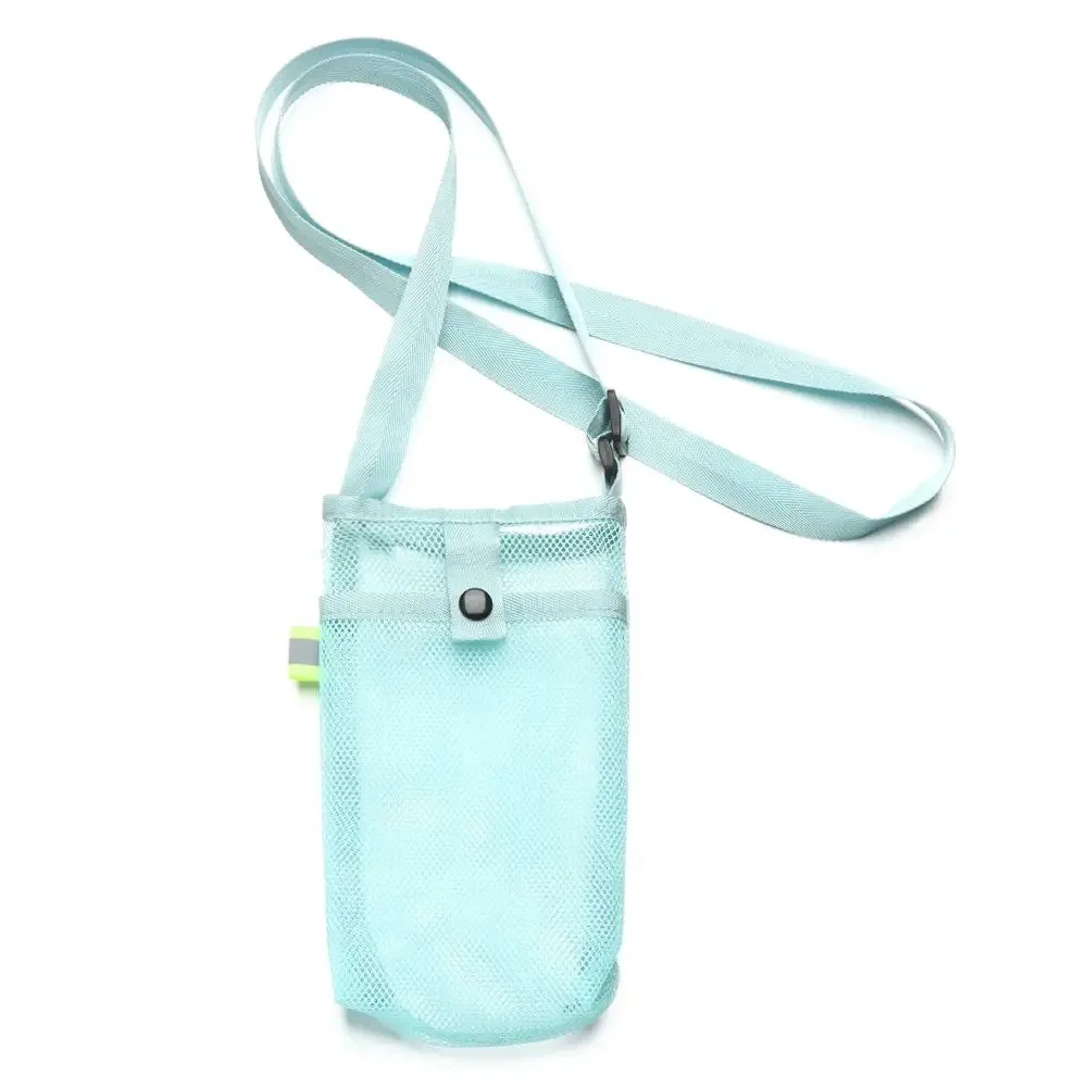 Mesh Sport Water Bottle Cover Portable with Strap Mobile Phone Bag Large Capacity Adjustable Cup Sleeve Pouch Travel