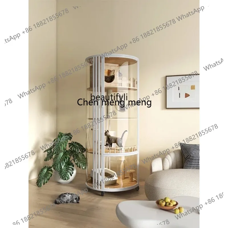 ss 26 Panoramic Super Luxury Cat Villa Home Indoor Non-Occupied Small Apartment Cat Nest Cage House Cylindrical Villa