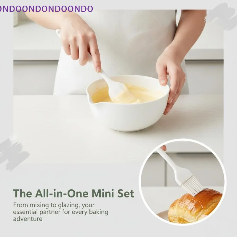 3 PCS Silicone Baking Set Cream Spatula Scraper Egg Whisk Barbecue Oil Brush Kitchen